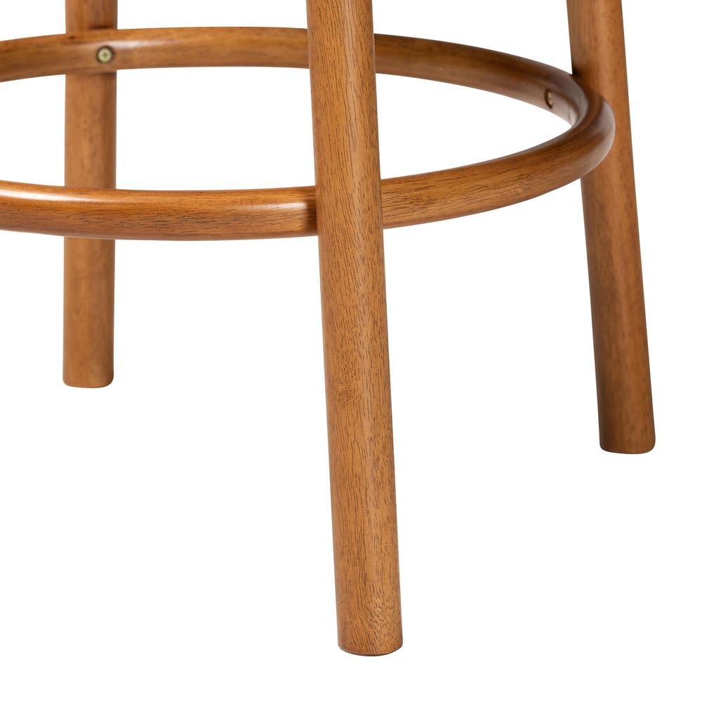 Walnut Brown Finished Wood 2-Piece Bar Stool Set. Picture 10