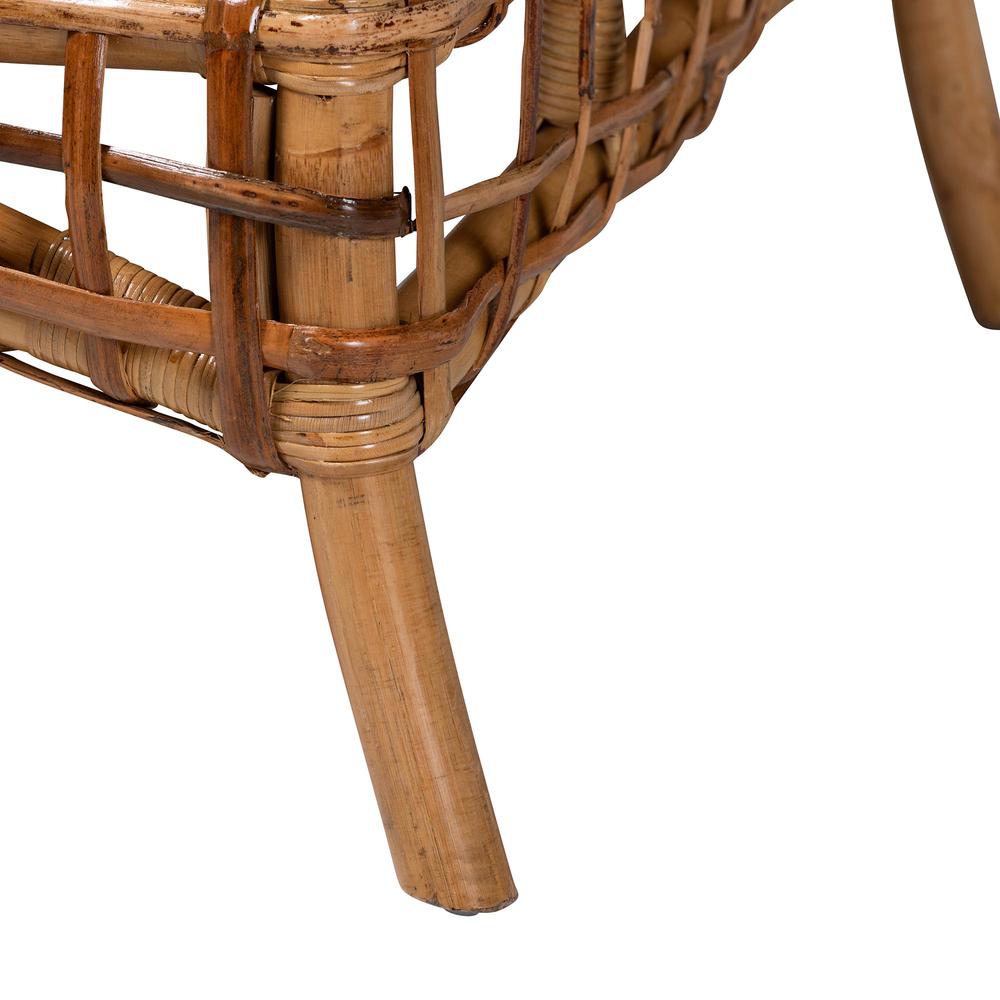 bali & pari Babette Modern Bohemian Natural Brown Rattan Arm Chair. Picture 16