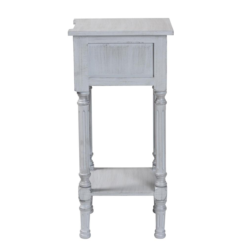 Gellert Classic and Traditional Grey Finished Wood 1-Drawer End Table. Picture 14