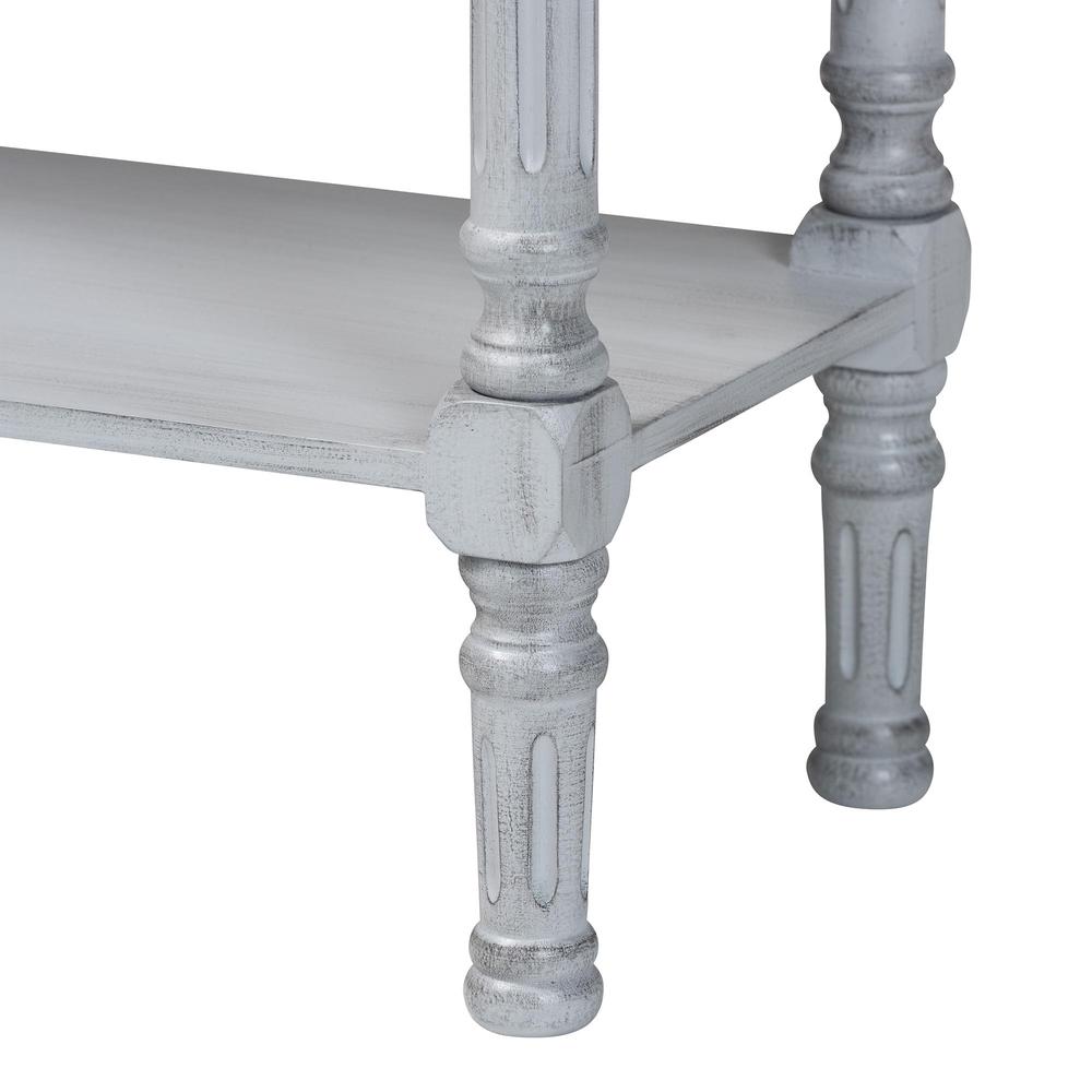 Gellert Classic and Traditional Grey Finished Wood 2-Drawer Console Table. Picture 16