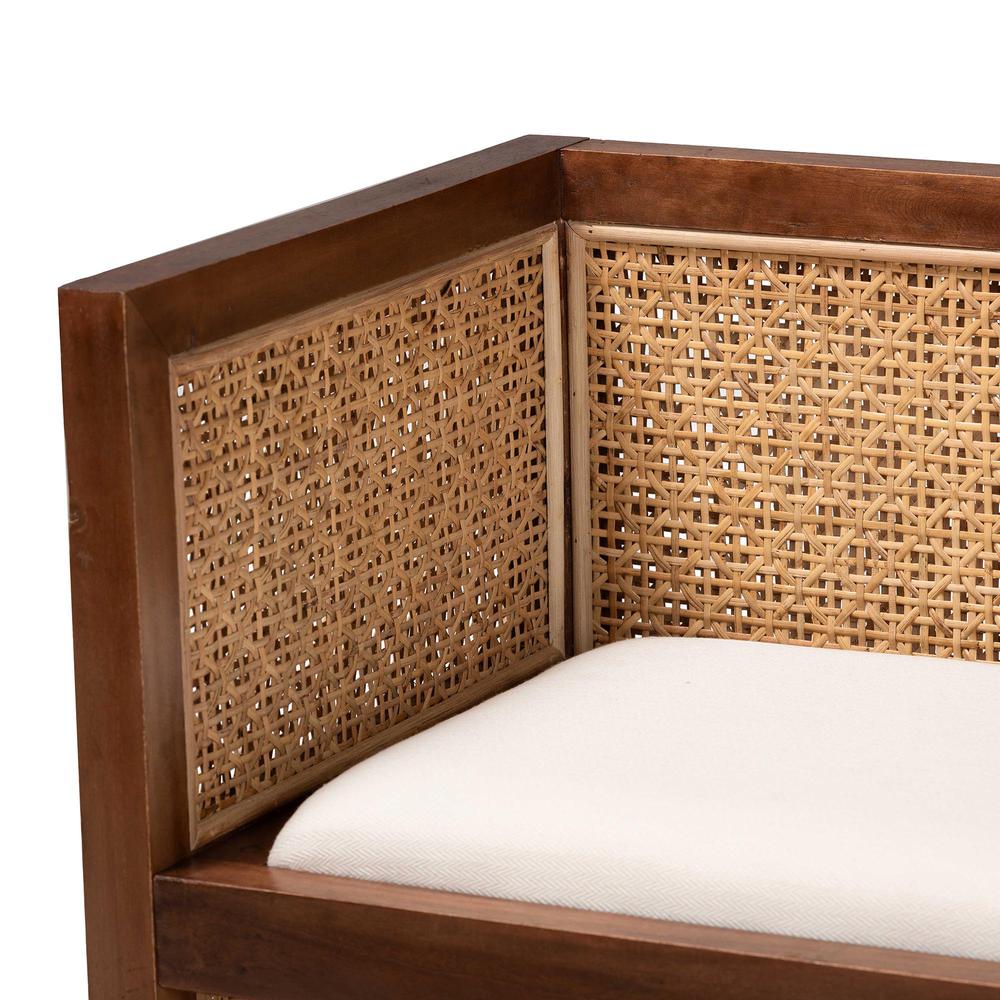 Lovina Bohemian Light Honey Rattan and Acacia Wood Accent Bench. Picture 15