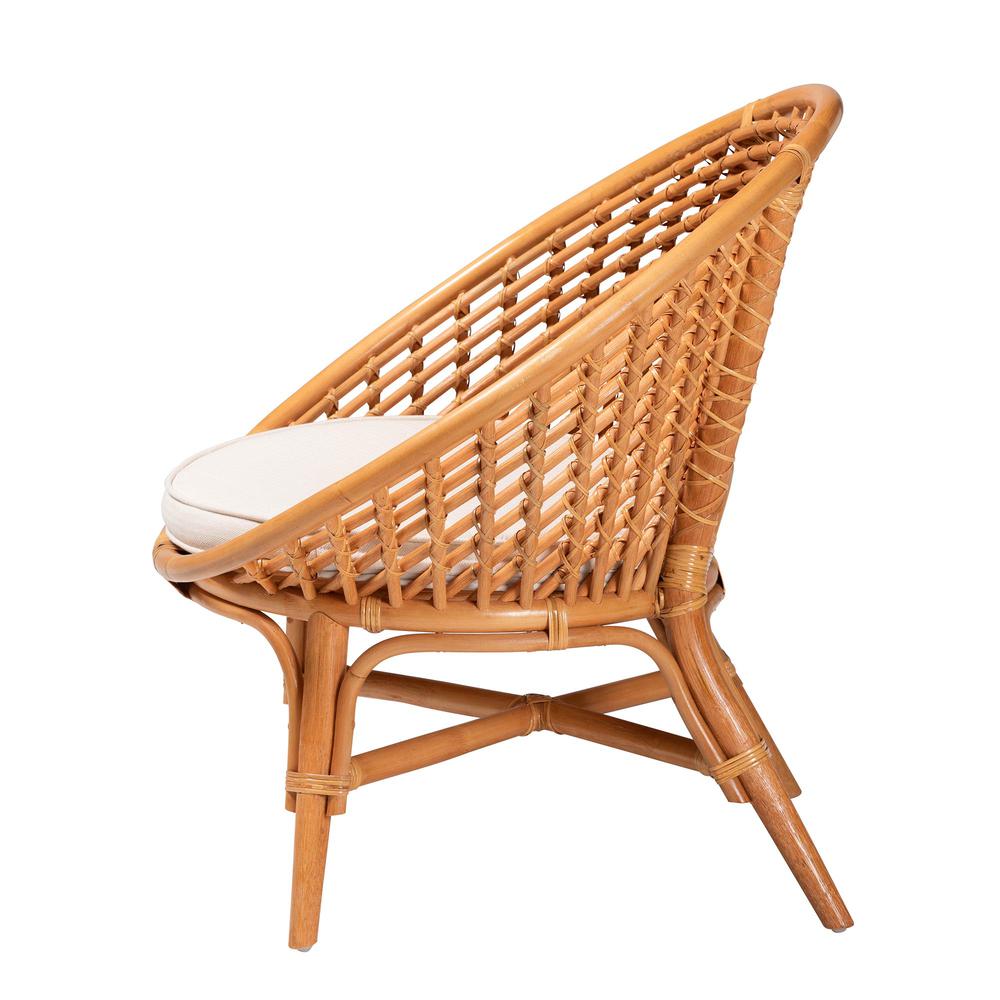 Aerin Modern Bohemian Natural Rattan Accent Chair. Picture 13