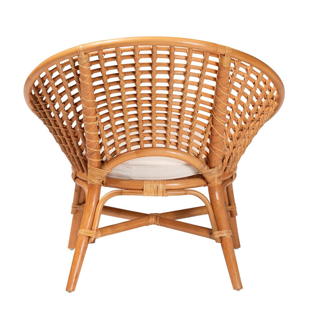 Aerin Modern Bohemian Natural Rattan Accent Chair. Picture 14