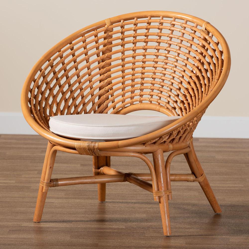 Aerin Modern Bohemian Natural Rattan Accent Chair. Picture 19