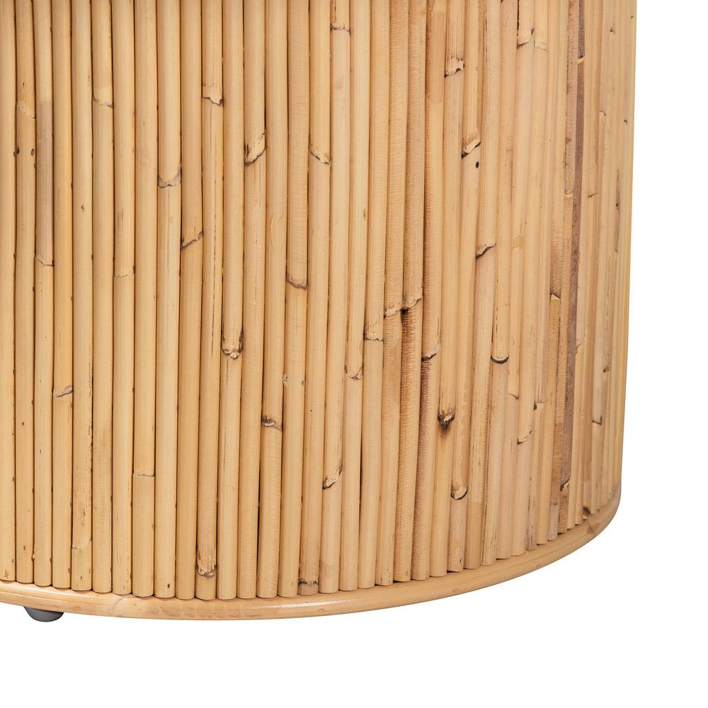 Iryna Modern Bohemian Natural Rattan End Table. Picture 11