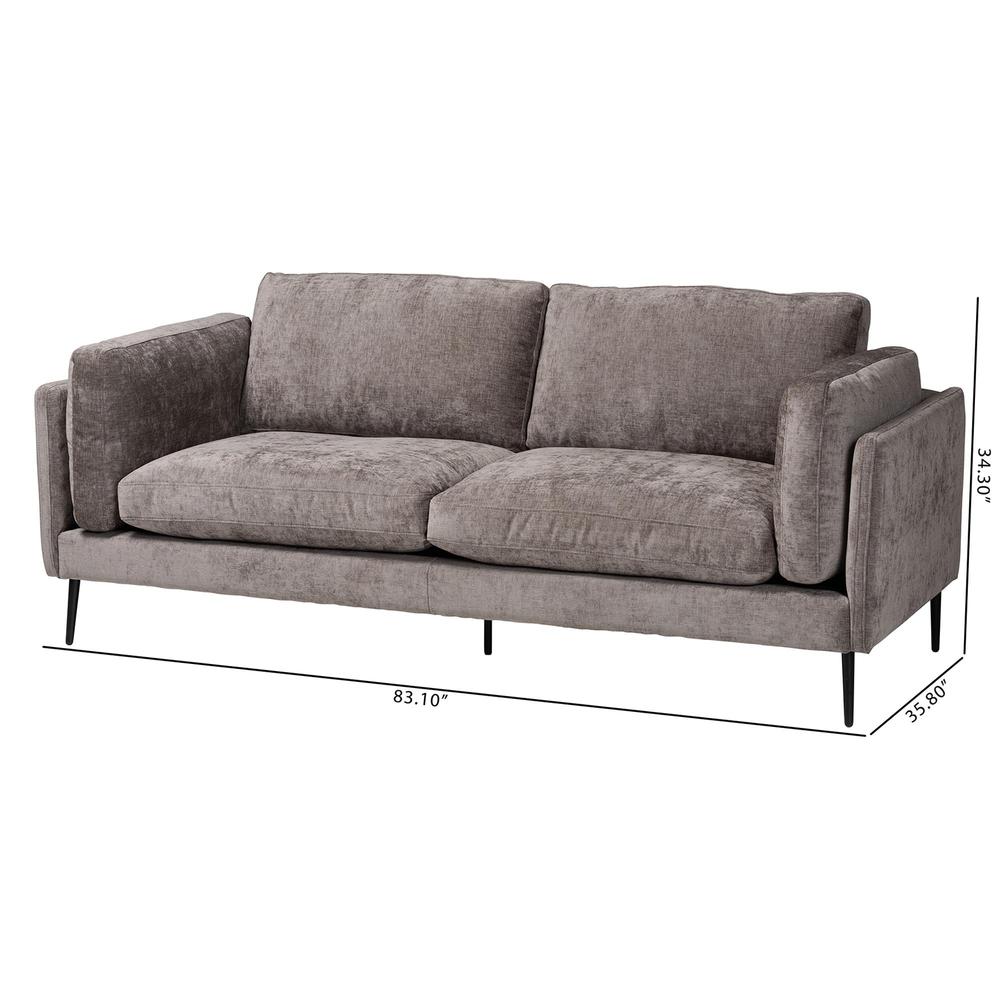 Holton Modern Grey Fabric Sofa. Picture 20