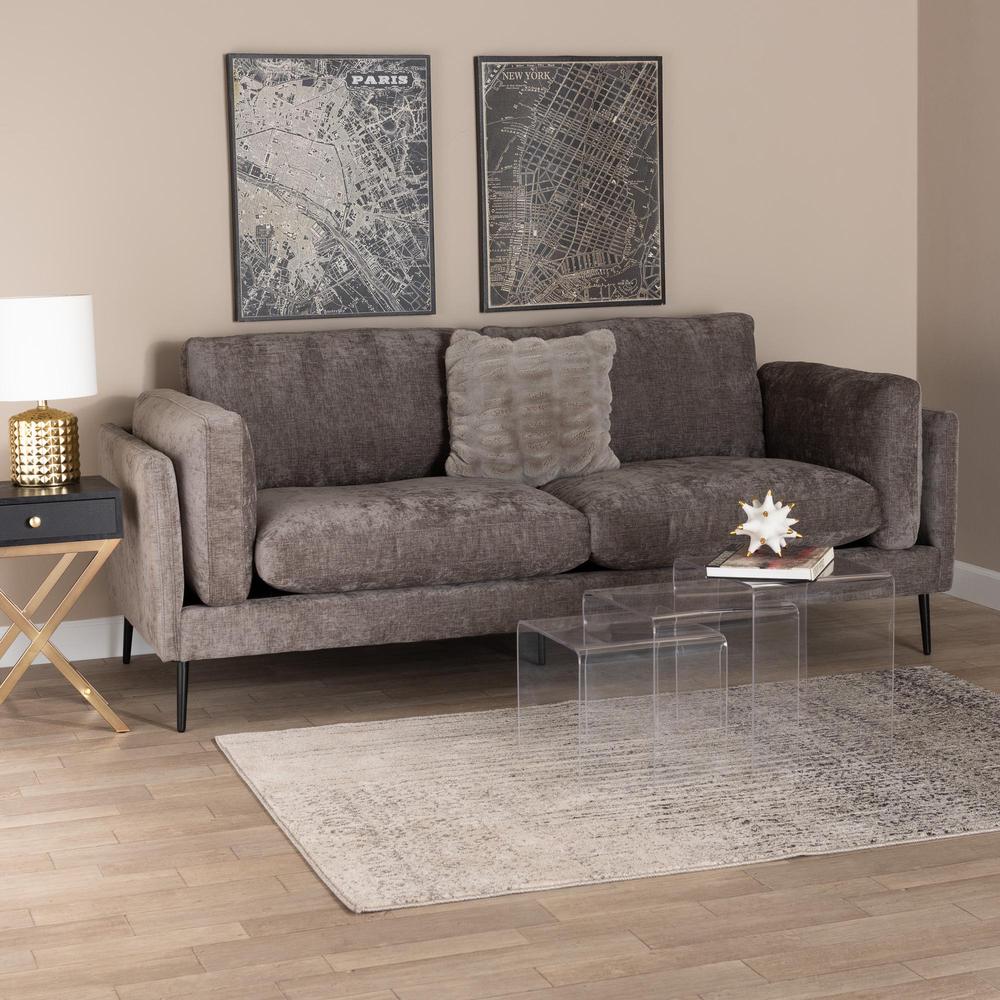 Holton Modern Grey Fabric Sofa. Picture 18