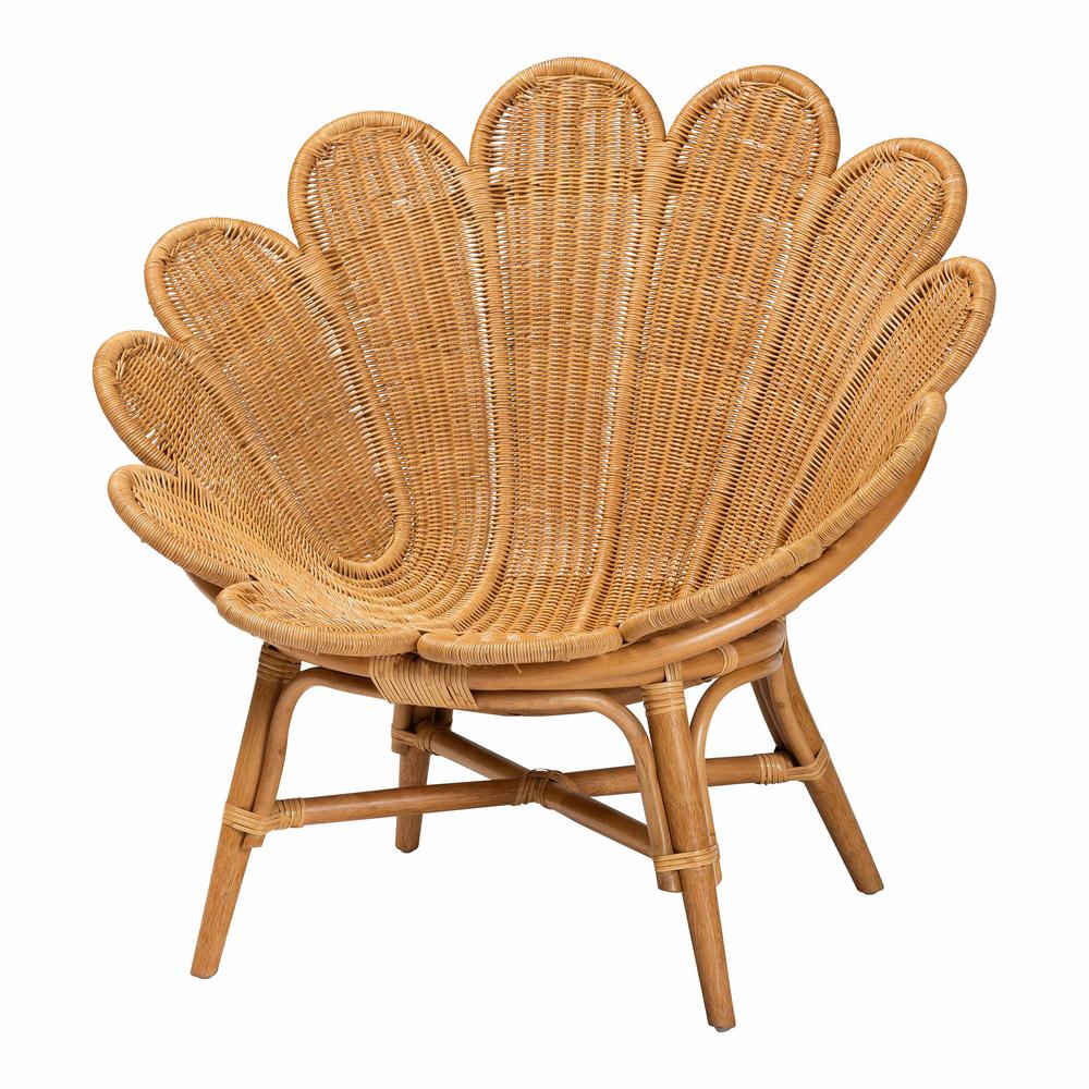 Blossom Bohemian Honey Rattan Accent Flower Chair. Picture 11