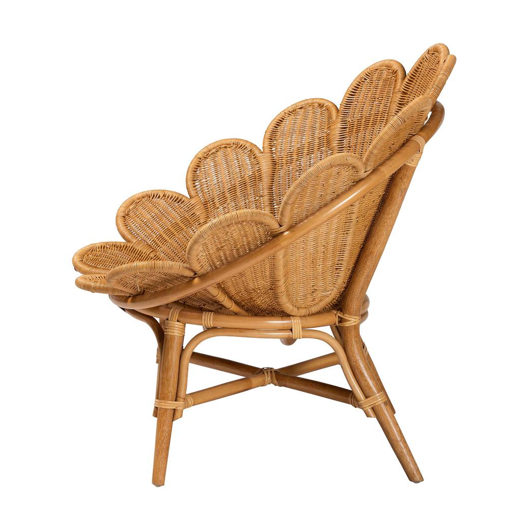 Blossom Bohemian Honey Rattan Accent Flower Chair. Picture 13