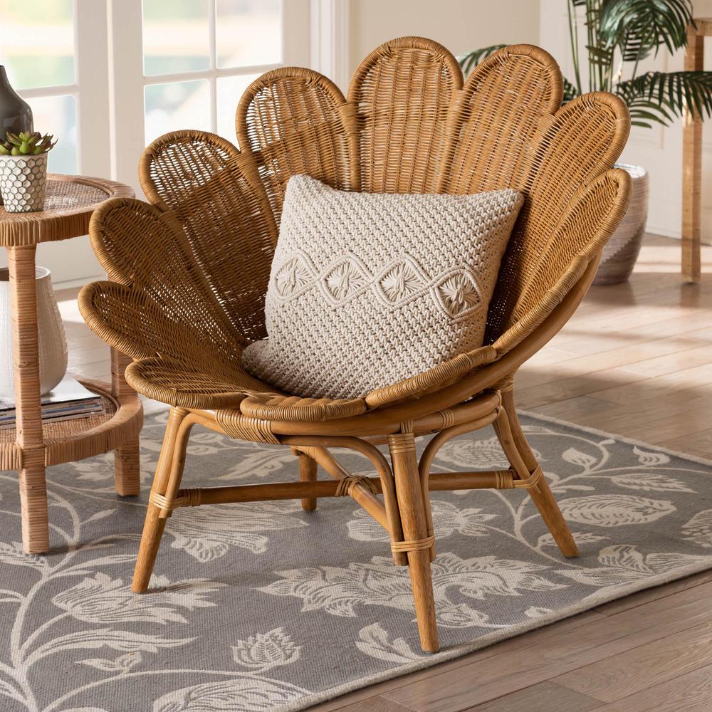 Blossom Bohemian Honey Rattan Accent Flower Chair. Picture 18