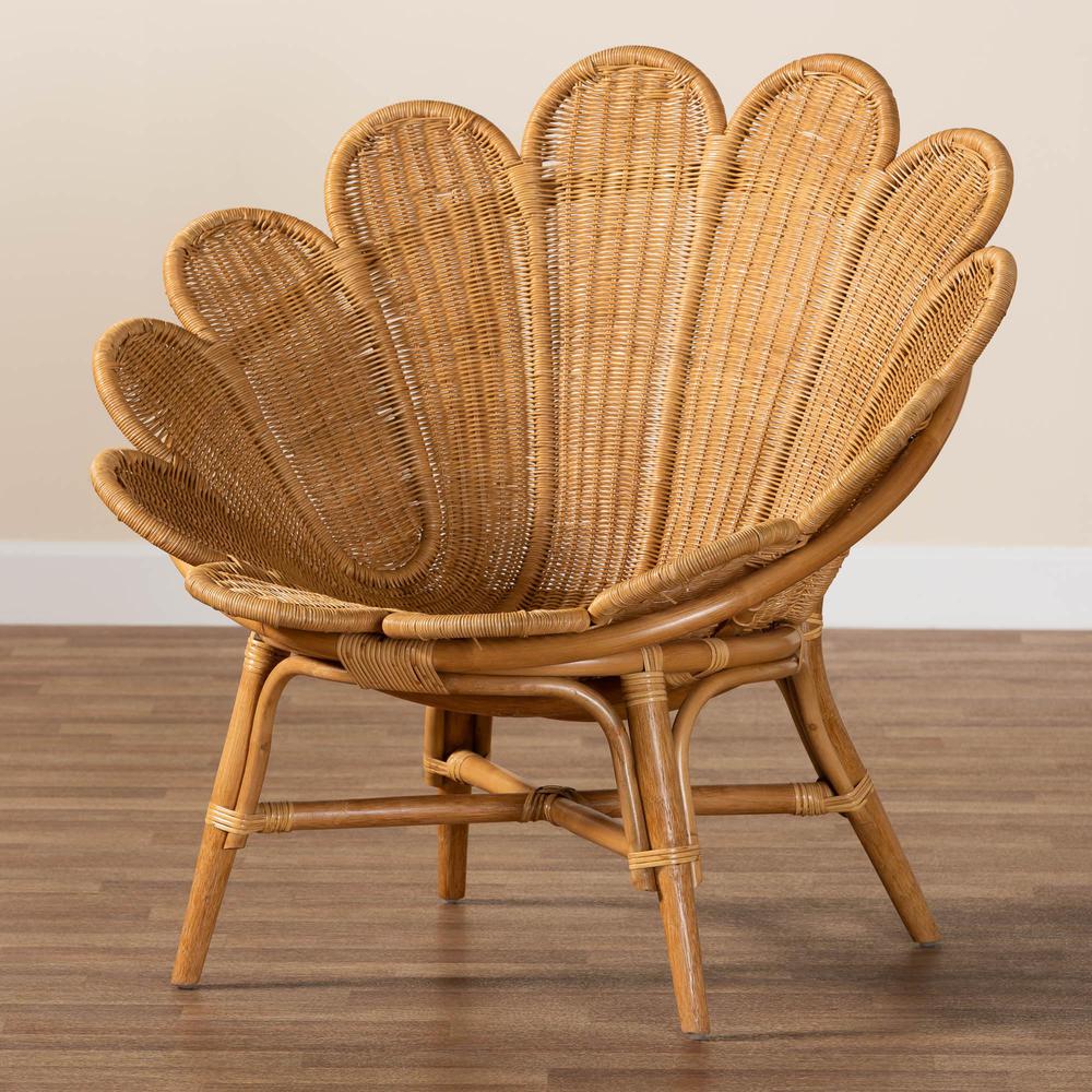 Blossom Bohemian Honey Rattan Accent Flower Chair. Picture 19