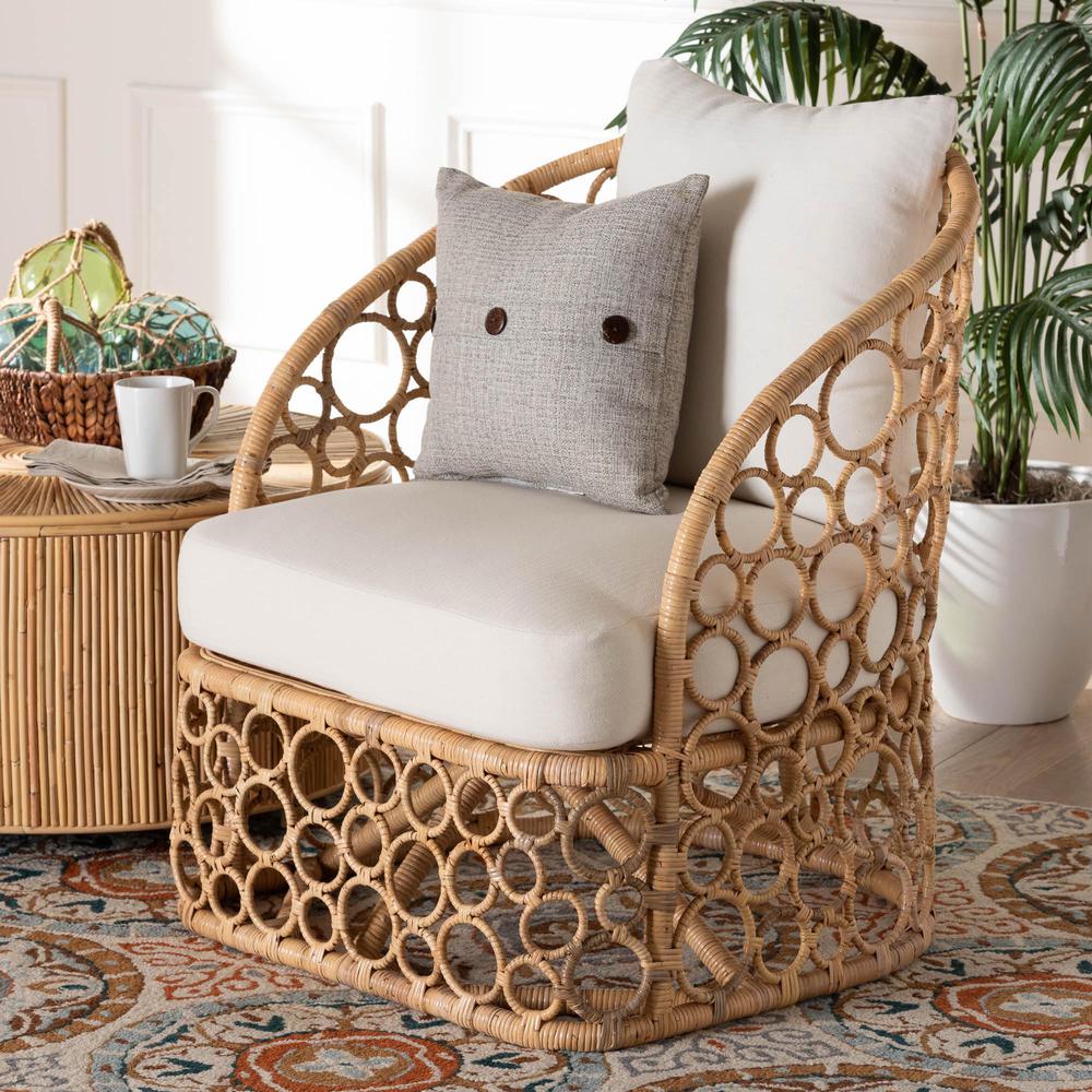 Prisca Bohemian Light Honey Rattan Accent Chair. Picture 18