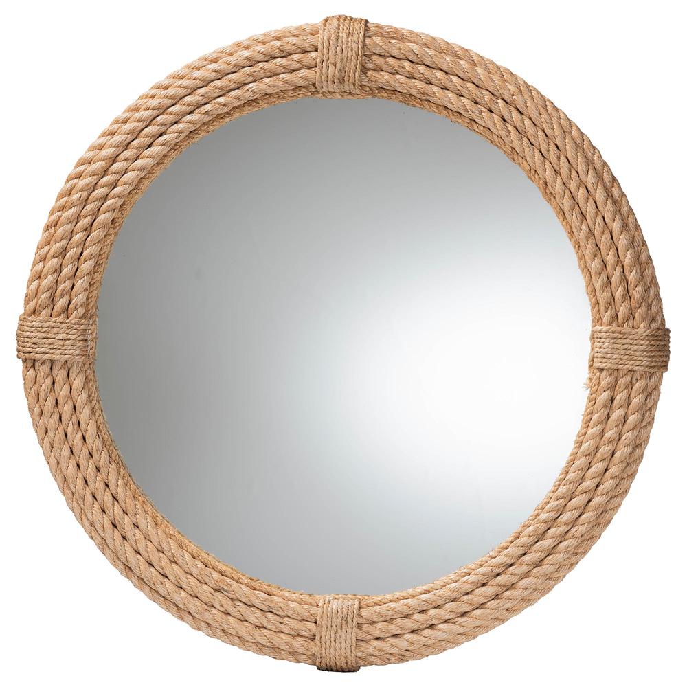 Manila Bohemian Woven Rope Accent Wall Mirror. Picture 5