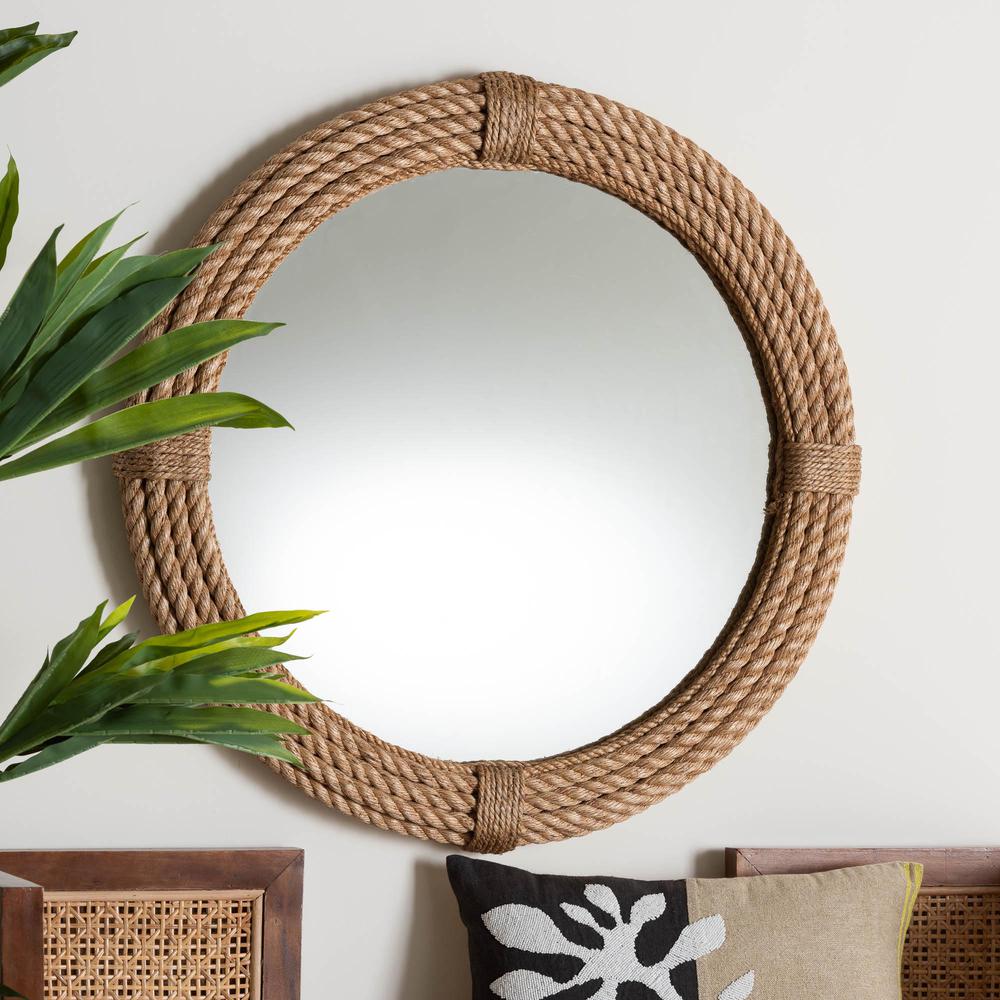 Manila Bohemian Woven Rope Accent Wall Mirror. Picture 7