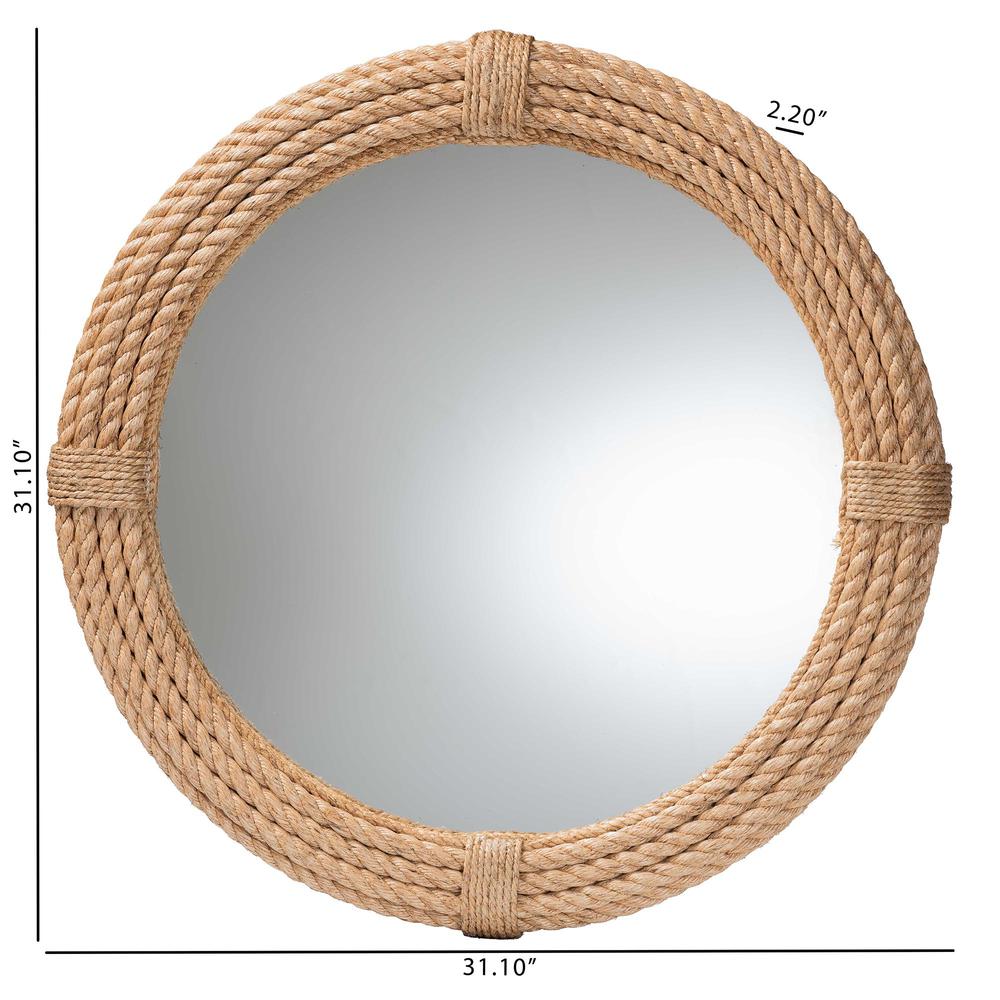 Manila Bohemian Woven Rope Accent Wall Mirror. Picture 8