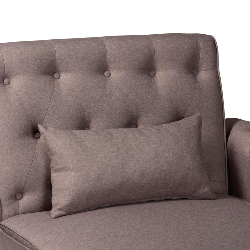 Chesterfield Retro-Modern Clay Fabric Upholstered Convertible Sleeper Sofa. Picture 12