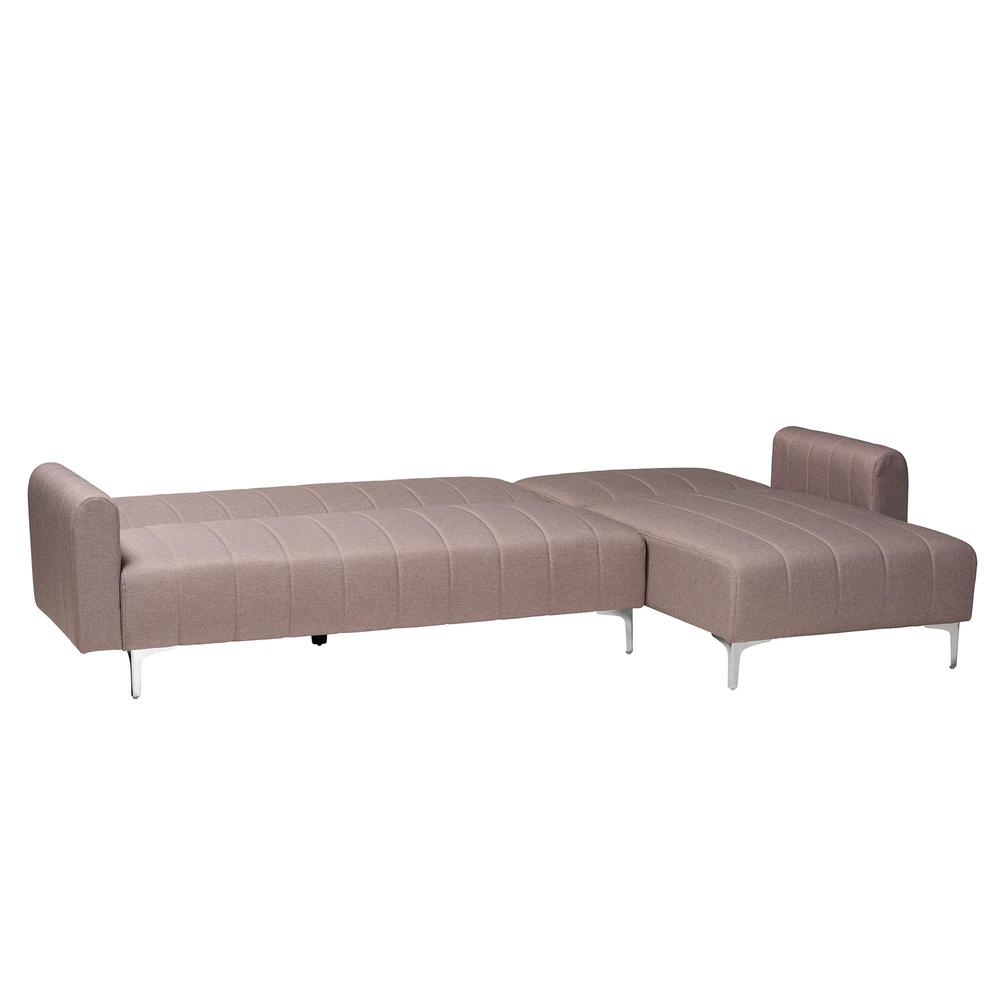 Lanoma Contemporary Clay Fabric Upholstered Convertible Sleeper Sofa. Picture 11