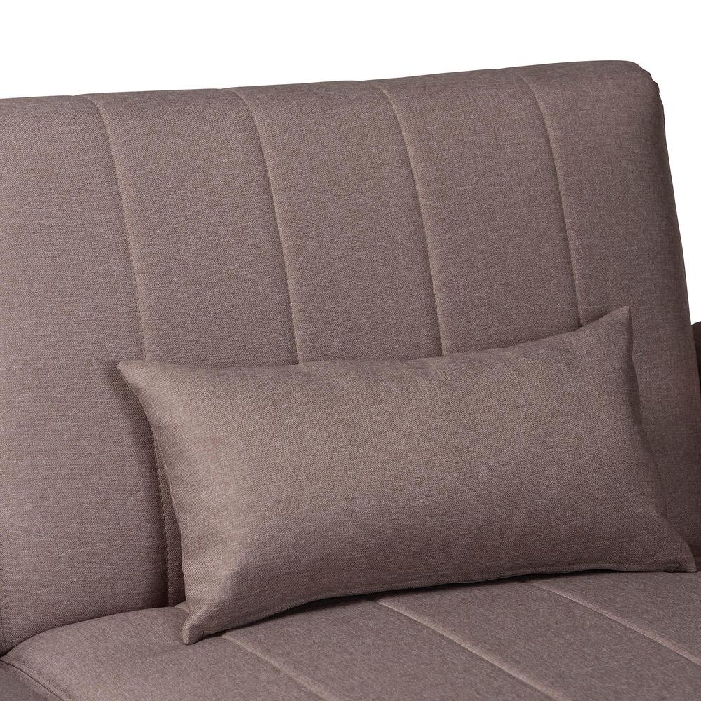 Lanoma Contemporary Clay Fabric Upholstered Convertible Sleeper Sofa. Picture 12