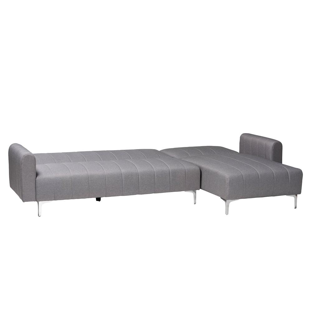 Lanoma Contemporary Slate Grey Fabric Upholstered Convertible Sleeper Sofa. Picture 11