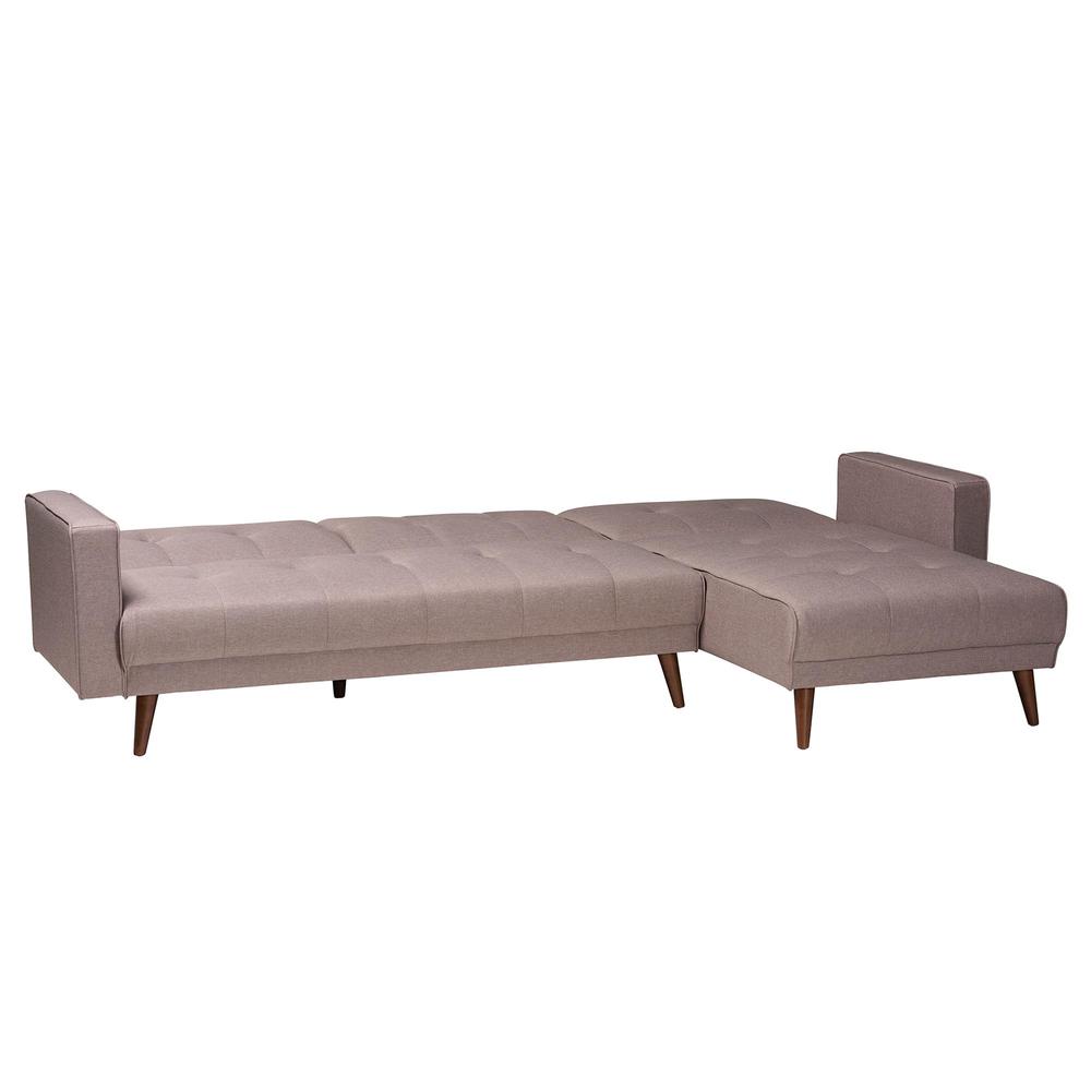 Claire Contemporary Clay Fabric Upholstered Convertible Sleeper Sofa. Picture 11