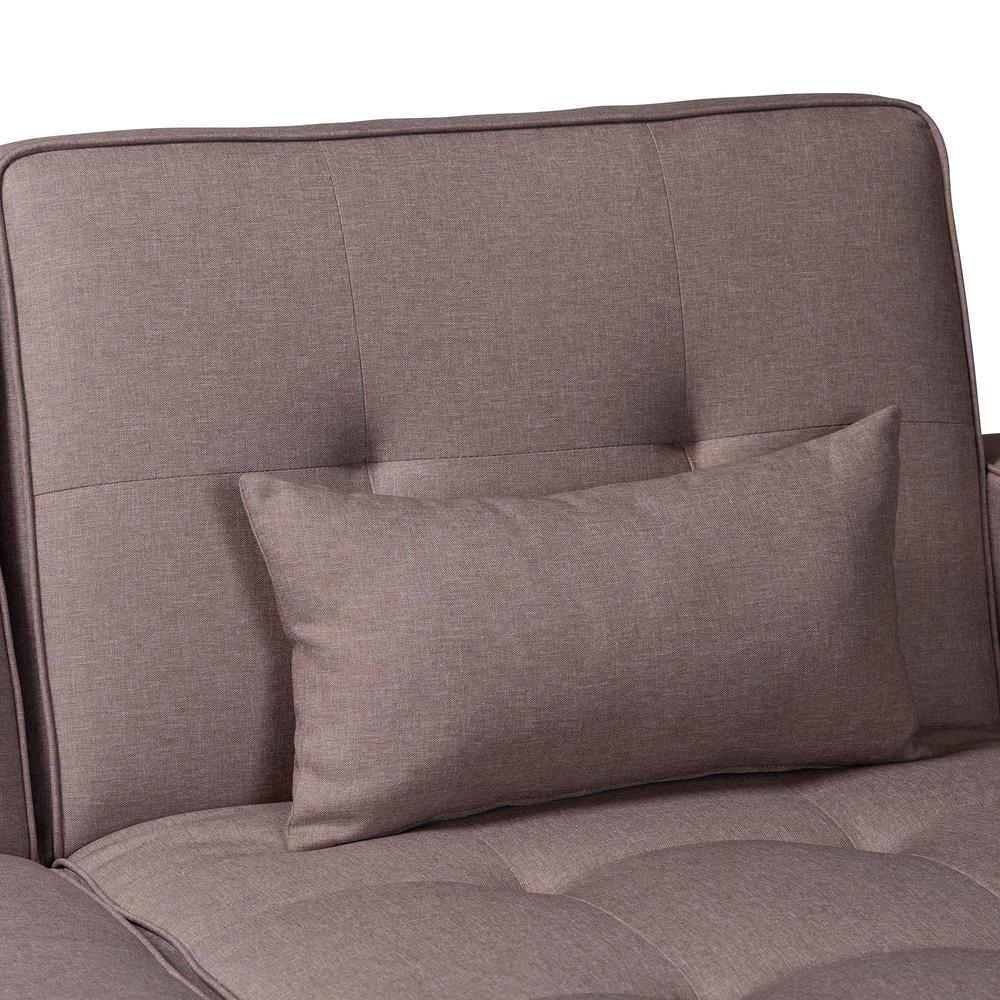 Claire Contemporary Clay Fabric Upholstered Convertible Sleeper Sofa. Picture 12