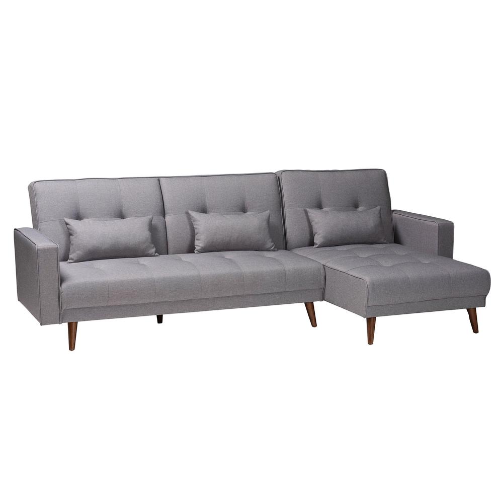 Claire Contemporary Slate Fabric Upholstered Convertible Sleeper Sofa. Picture 10