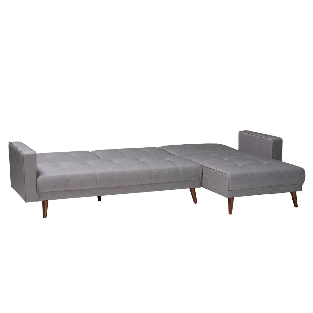 Claire Contemporary Slate Fabric Upholstered Convertible Sleeper Sofa. Picture 11