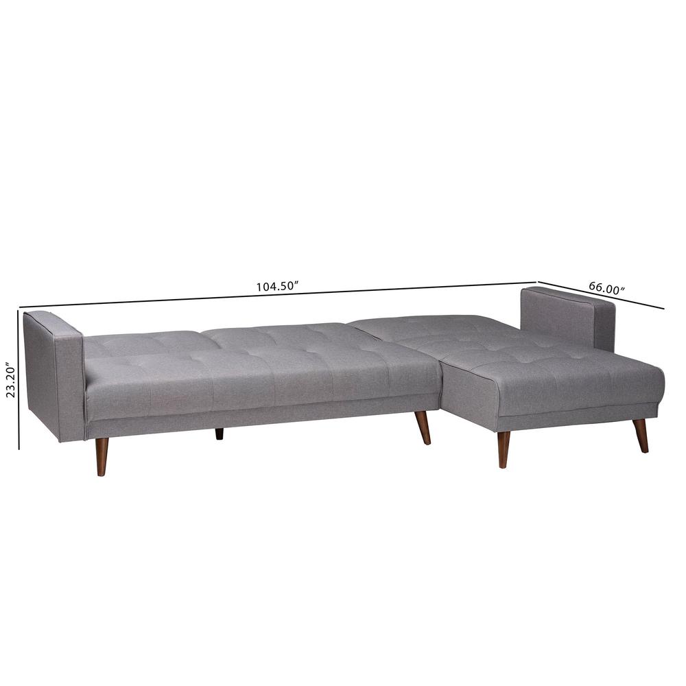 Claire Contemporary Slate Fabric Upholstered Convertible Sleeper Sofa. Picture 18