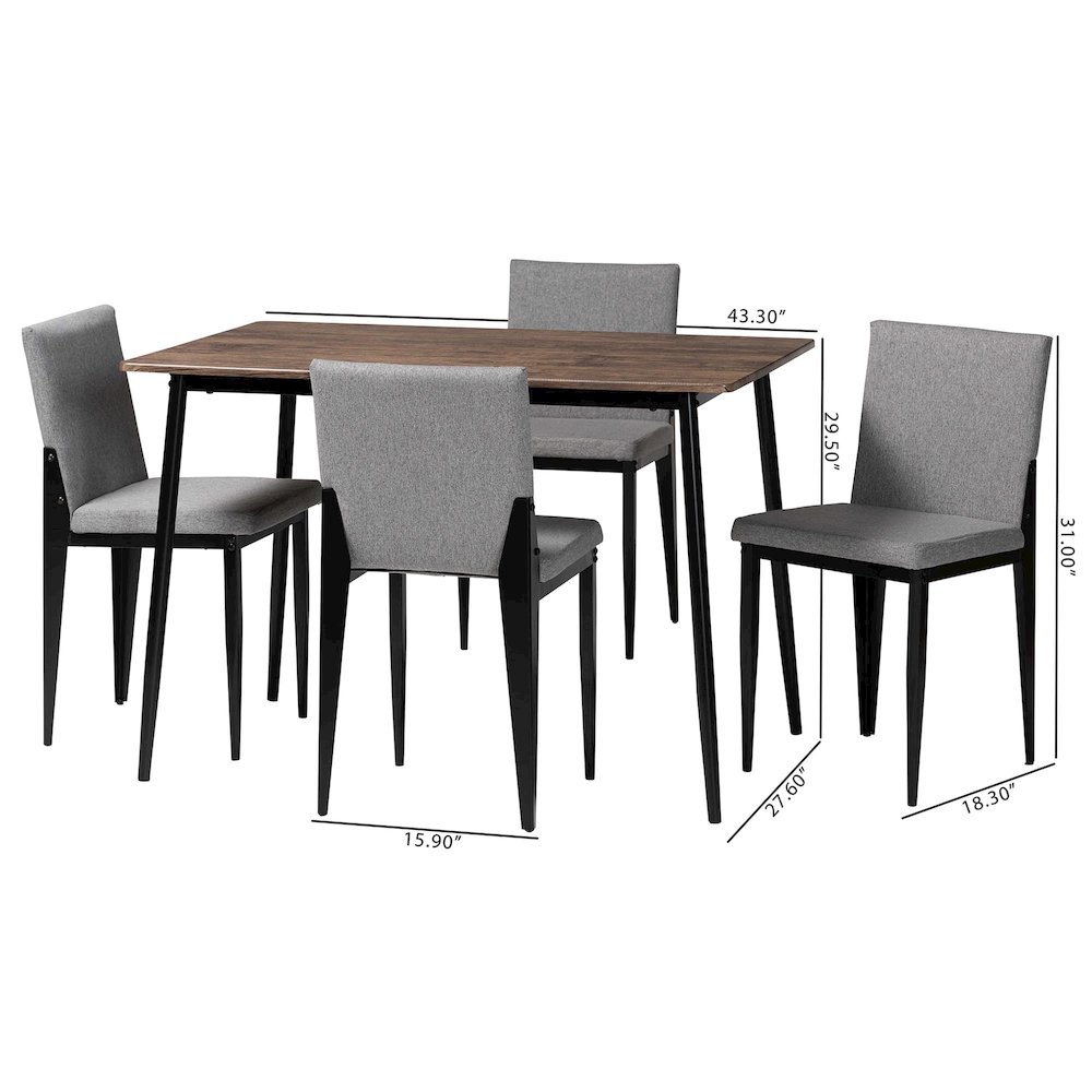 Bishop Industrial Grey Fabric and Metal Dining Set. Picture 20