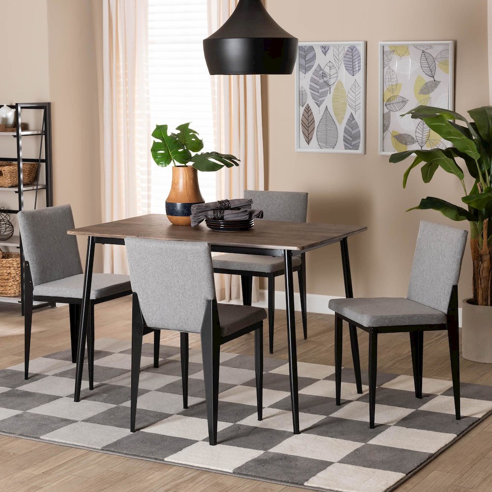 Bishop Industrial Grey Fabric and Metal Dining Set. Picture 18