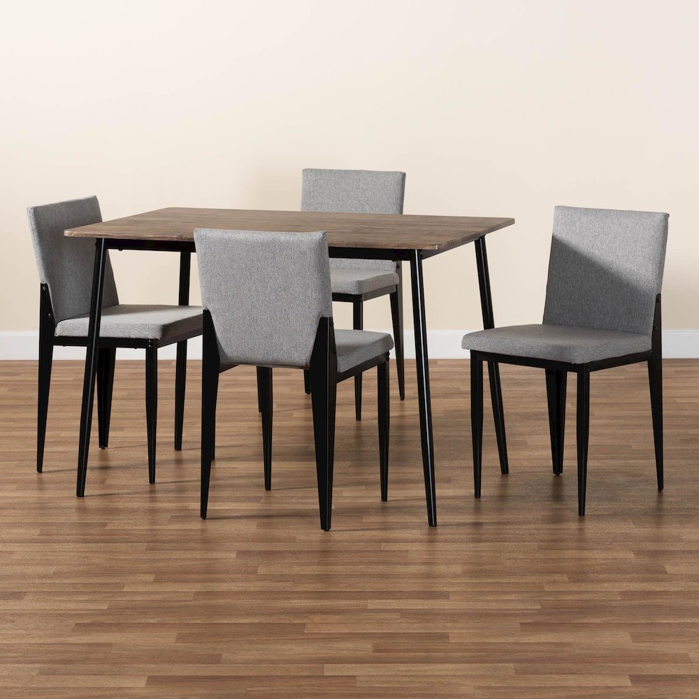 Bishop Industrial Grey Fabric and Metal Dining Set. Picture 19