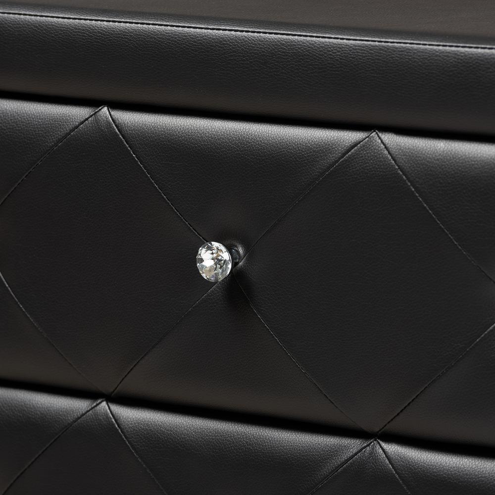 Luminescence Black Faux Leather Upholstered Dresser. Picture 15