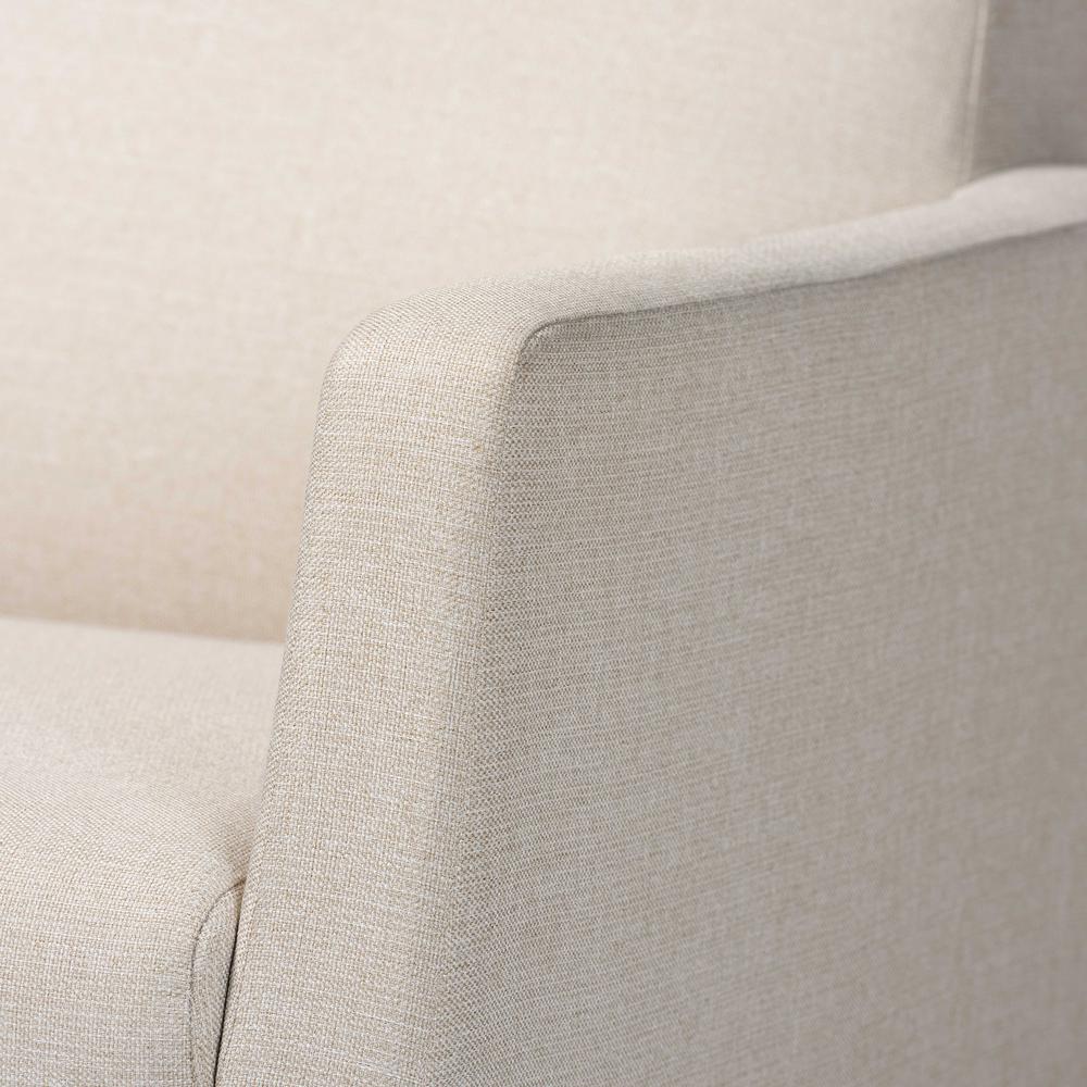 Yashiya Mid-century Retro Modern Light Beige Fabric Upholstered Rocking Chair. Picture 13