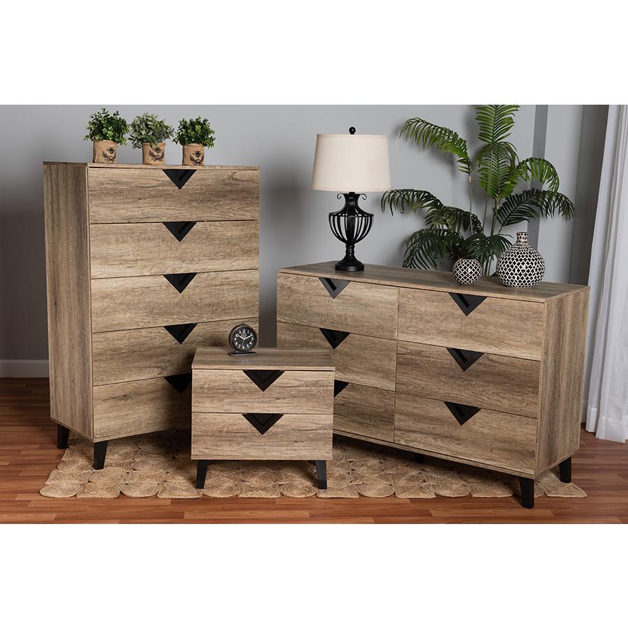 Two-Tone Black and Light Brown Finished Wood 3-Piece Storage Set. Picture 11