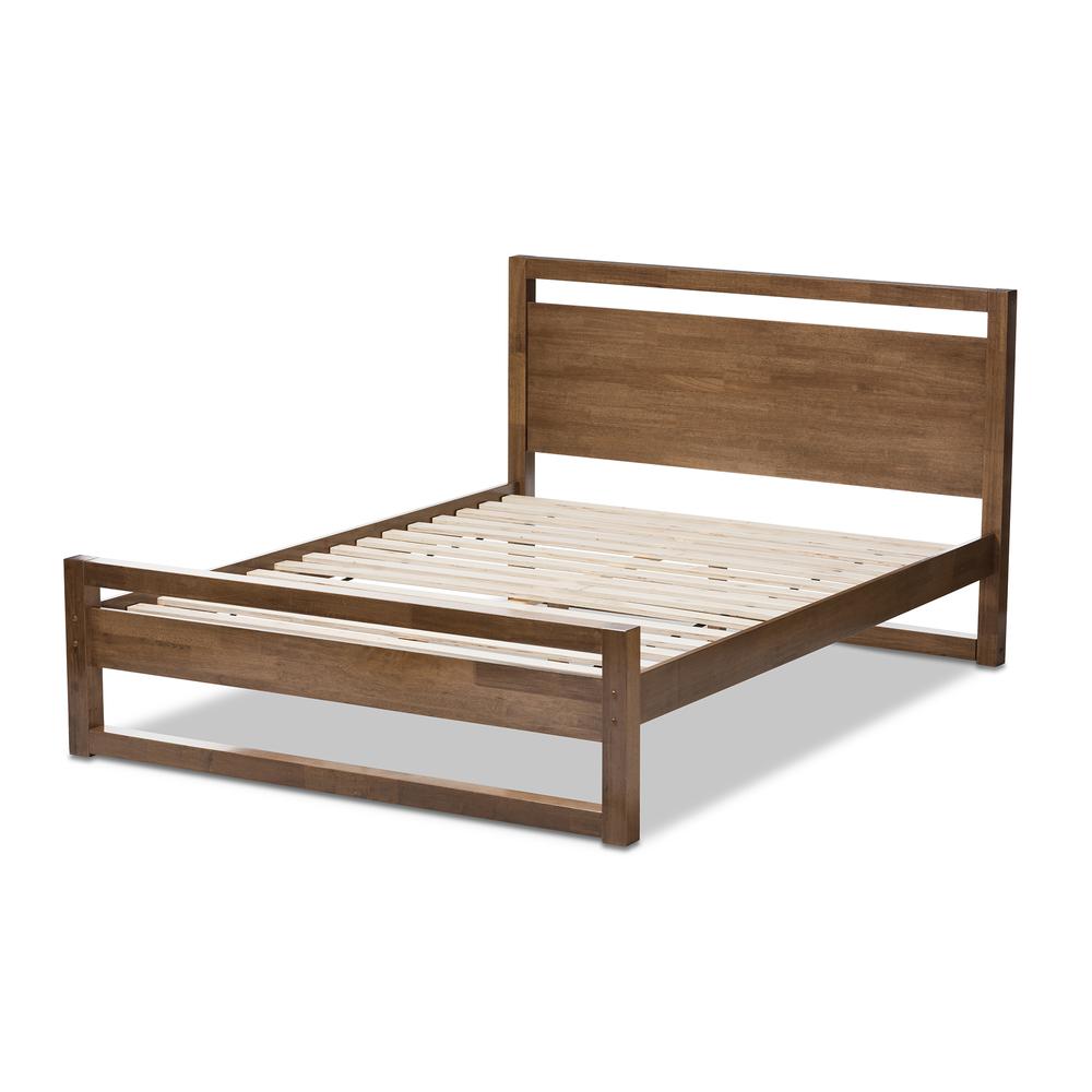 Solid Walnut Wood Open Frame Style King Size Platform Bed. Picture 11