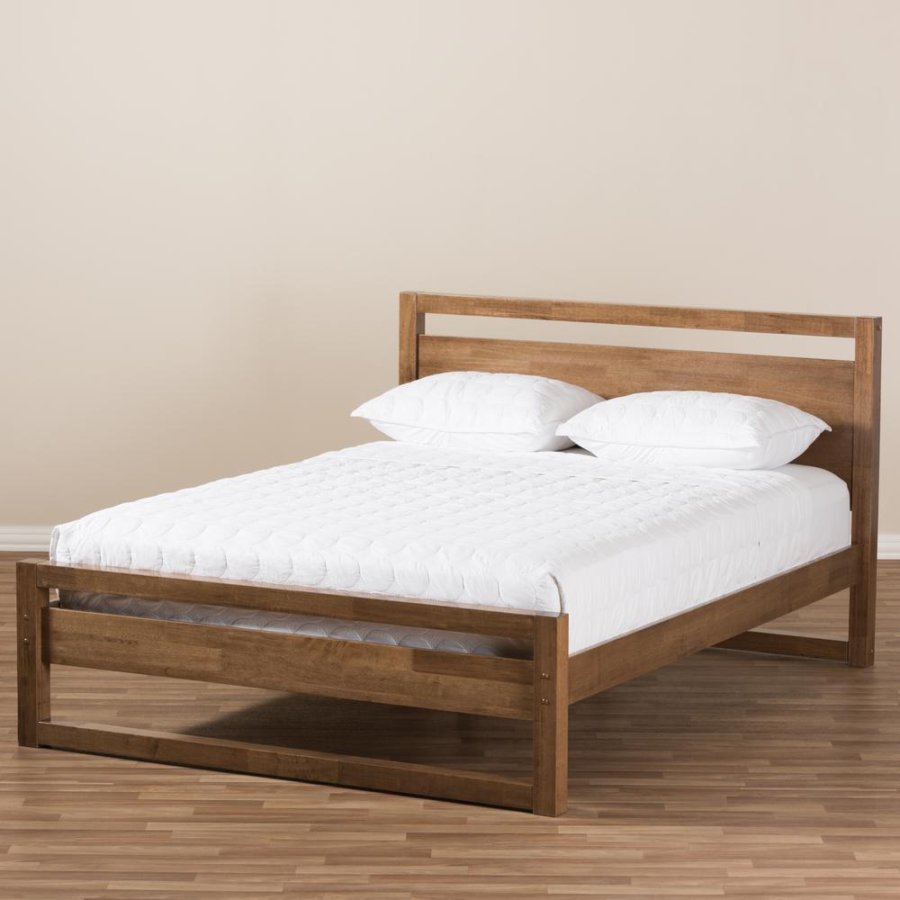 Solid Walnut Wood Open Frame Style King Size Platform Bed. Picture 15