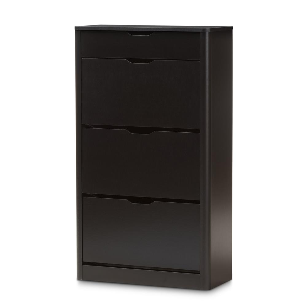 Baxton Studio Cayla Modern and Contemporary Black Wood Shoe Cabinet. Picture 9