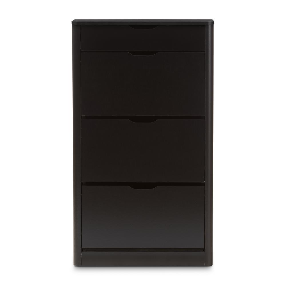 Baxton Studio Cayla Modern and Contemporary Black Wood Shoe Cabinet. Picture 11