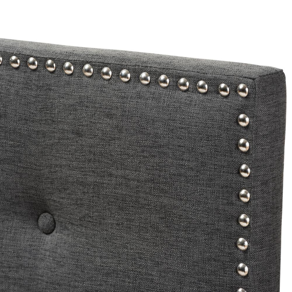 Windsor Modern and Contemporary Dark Grey Fabric Twin Size Headboard. Picture 9