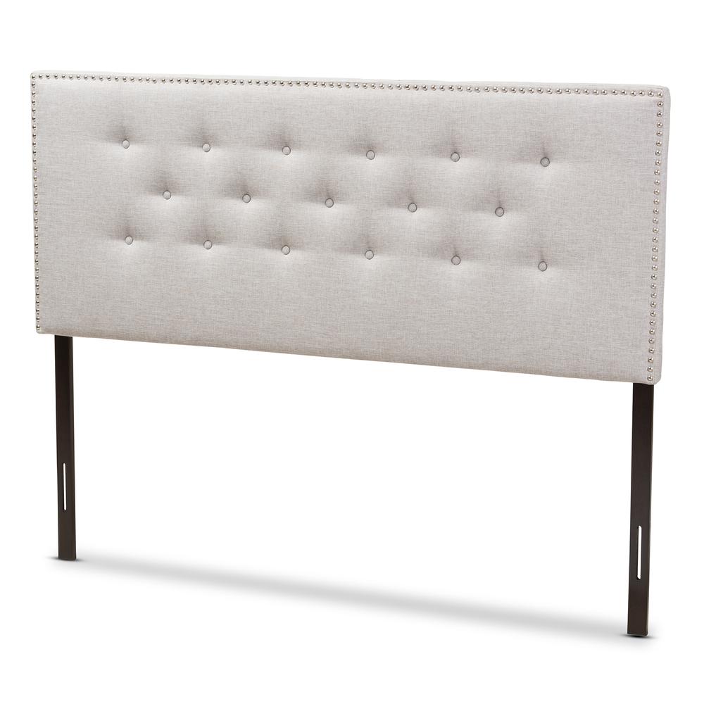 Greyish Beige Fabric Upholstered Full Size Headboard. Picture 7