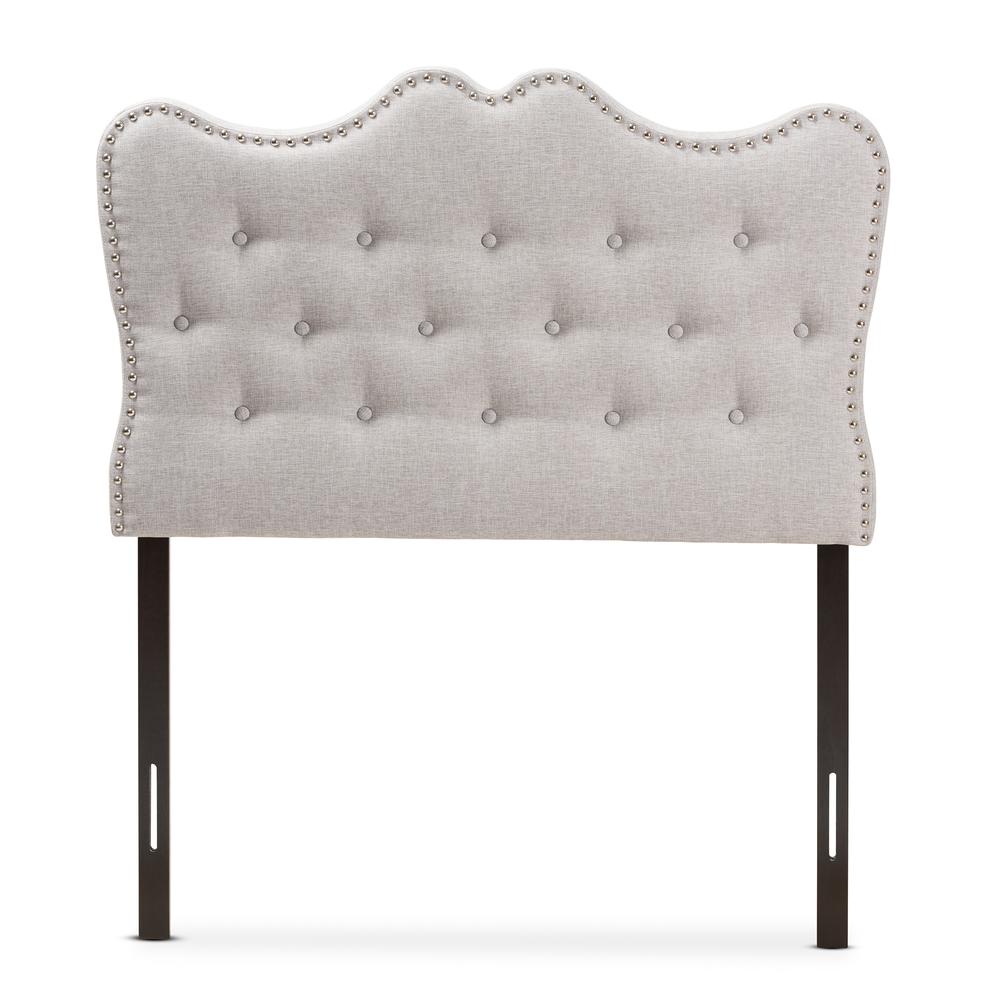 Emma Modern and Contemporary Greyish Beige Fabric Twin Size Headboard. Picture 8