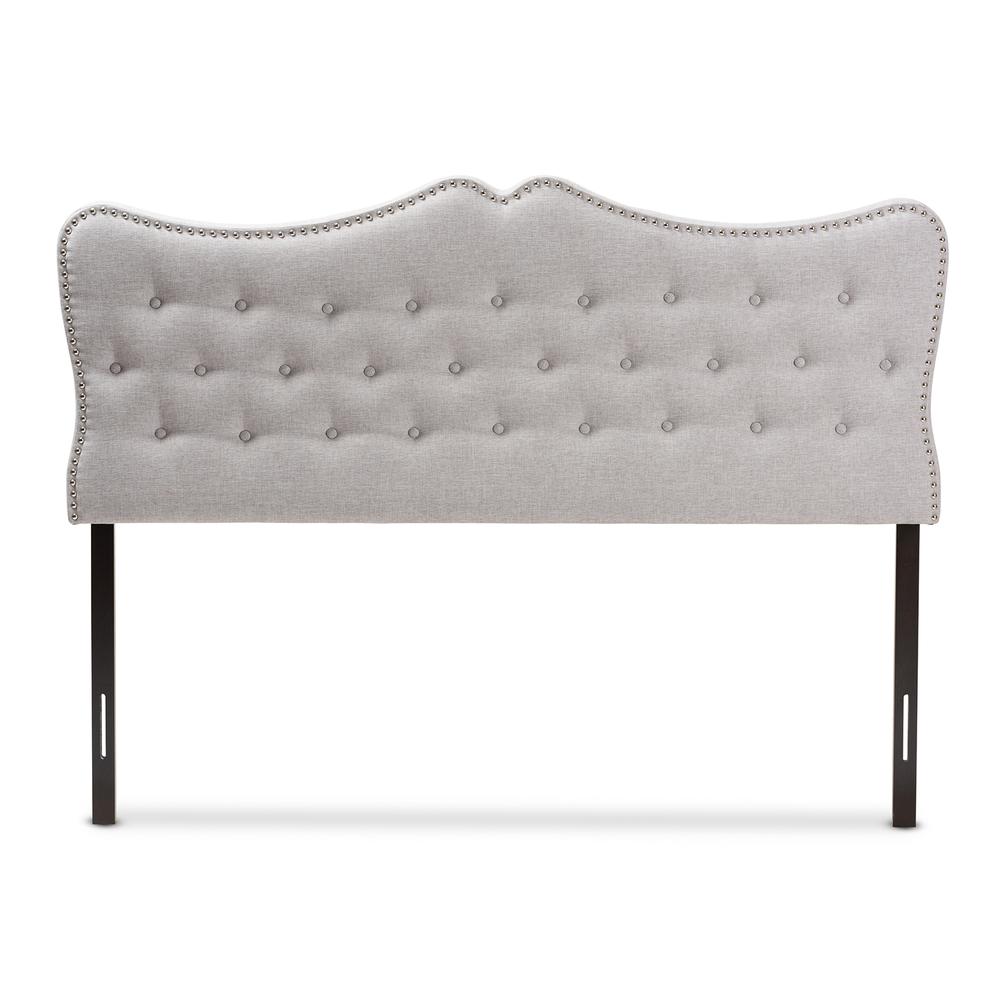 Emma Modern and Contemporary Greyish Beige Fabric Queen Size Headboard. Picture 8