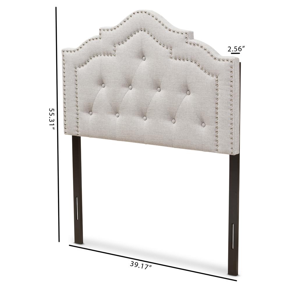 Edith Modern and Contemporary Greyish Beige Fabric Twin Size Headboard. Picture 12