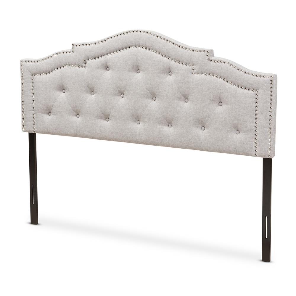 Edith Modern and Contemporary Greyish Beige Fabric Full Size Headboard. Picture 7