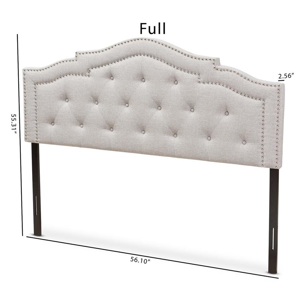 Edith Modern and Contemporary Greyish Beige Fabric Full Size Headboard. Picture 12