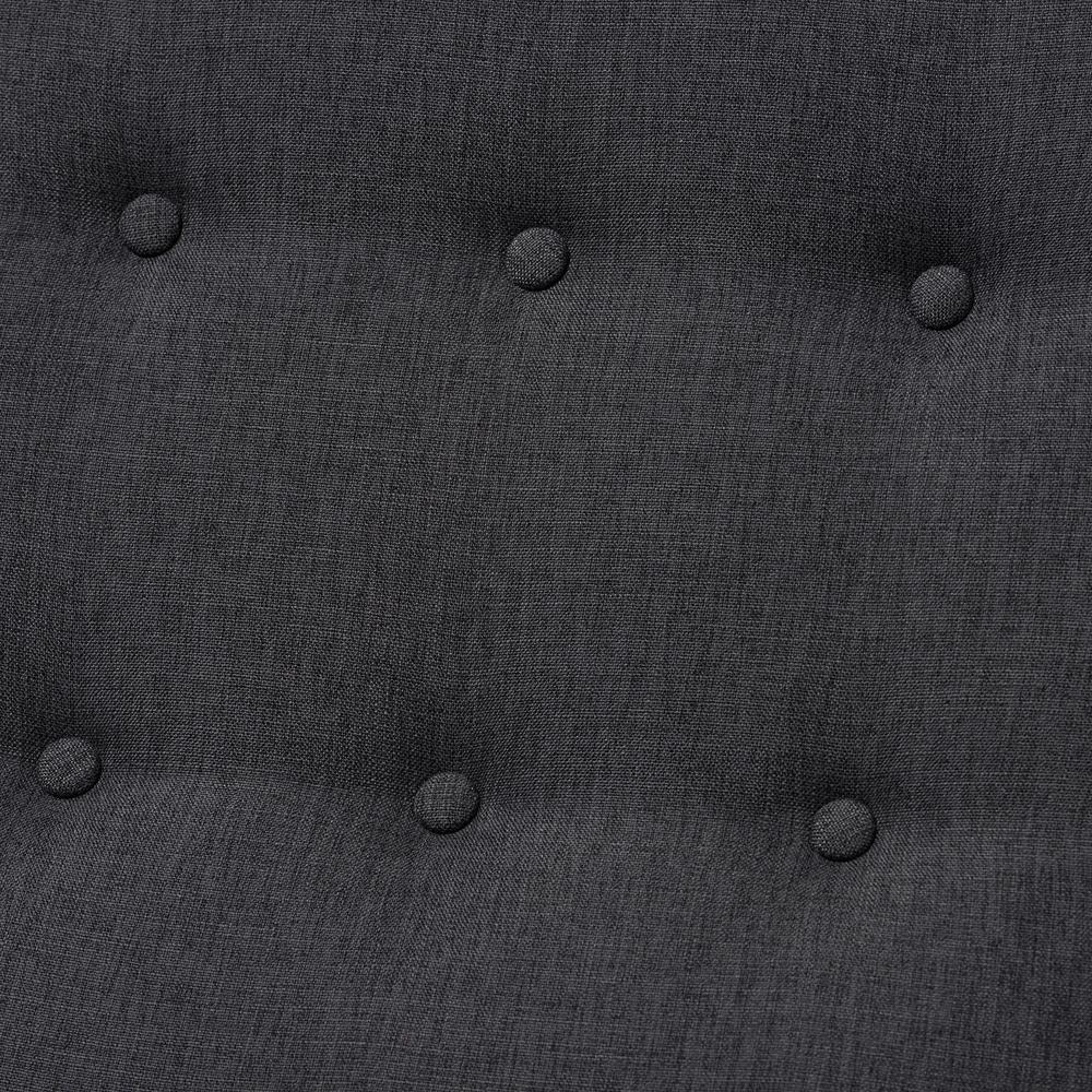 Dark Grey Fabric Upholstered Whitewash Wood Rocking Chair. Picture 14