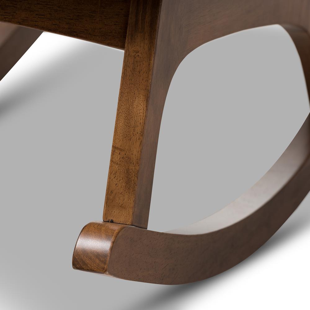 Baxton Studio Waldmann Mid-Century Modern Grey Fabric Upholstered Rocking Chair. Picture 13