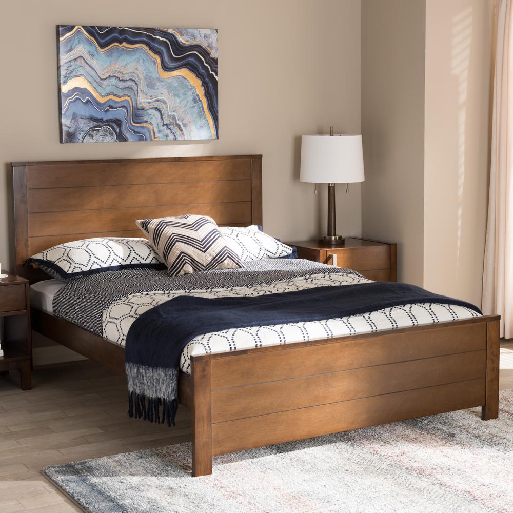 Catalina Modern Classic Mission Style Brown-Finished Wood Full Platform Bed. Picture 7