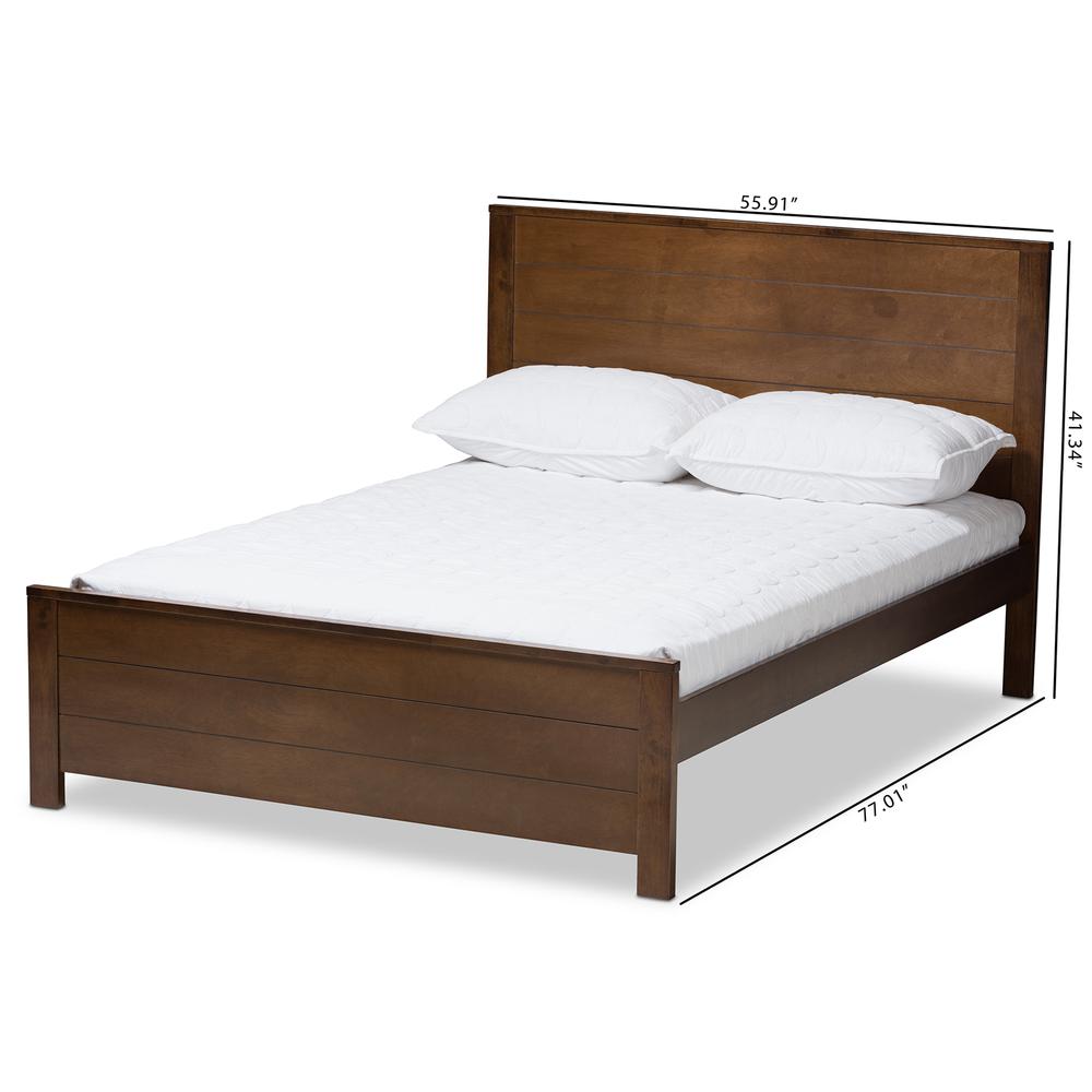 Catalina Modern Classic Mission Style Brown-Finished Wood Full Platform Bed. Picture 16