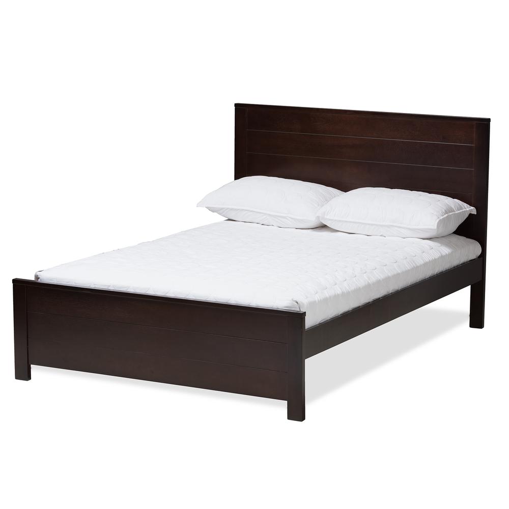 Catalina Modern Classic Mission Style Dark Brown-Finished Wood Full Platform Bed. Picture 9
